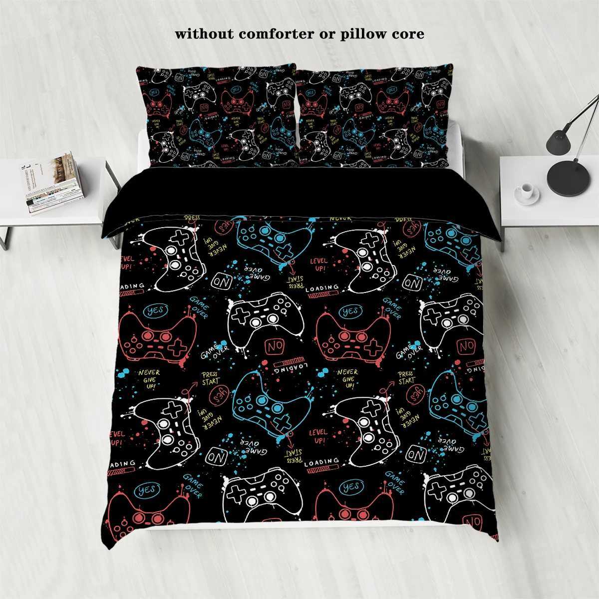 3-piece down duvet cover set with game controller pattern digital printing 1 duvet cover2 cases no core bedding setM251118