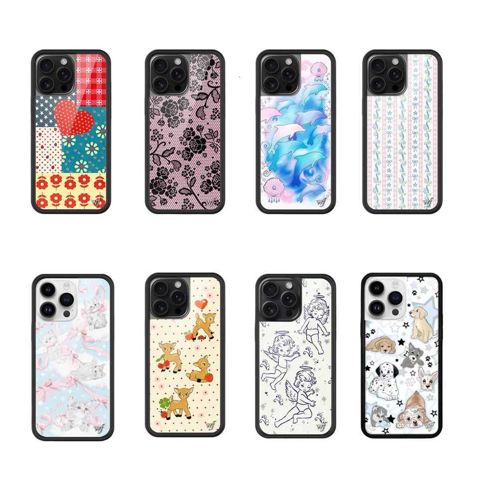 New Wildflower 3D WF Strawberry Phone Case for iPhone 17 12 13 14 15 16 Pro Max Plus Funda Cute Dolphin Cartoon Protective Cover Y251118