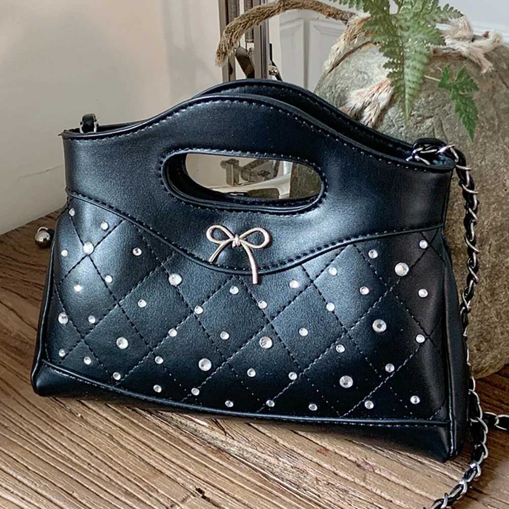 Luxury Designer Diamond Grid Handbags for Women Commuting Shopping Trendy Chains Crossbody Bag Elegant Lady Bow Shoulder BagsW251118