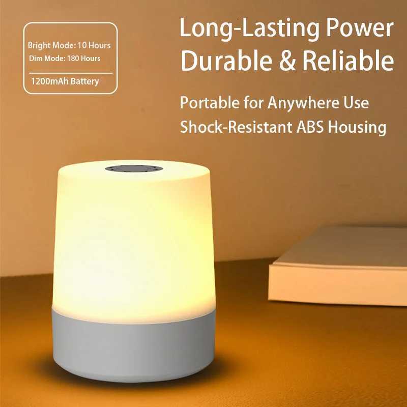 Touch Night Lamp USB LED Lamp Touch Control Switch Rechargeable Three Colors Lights Bedroom Portable Table Bedside Night Lamp M251118