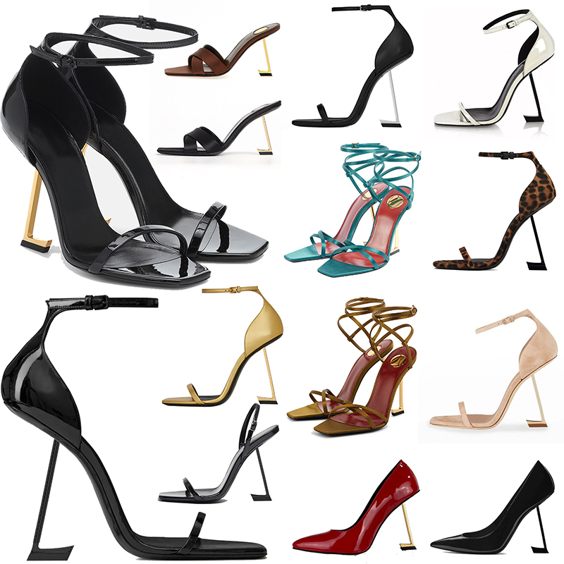 Chaussures habillées de créateurs High Talons Pumps STILETTO Talons Femmes Filles Classic Patent Cuir Diamond Open Open Black Gold Party Wedding