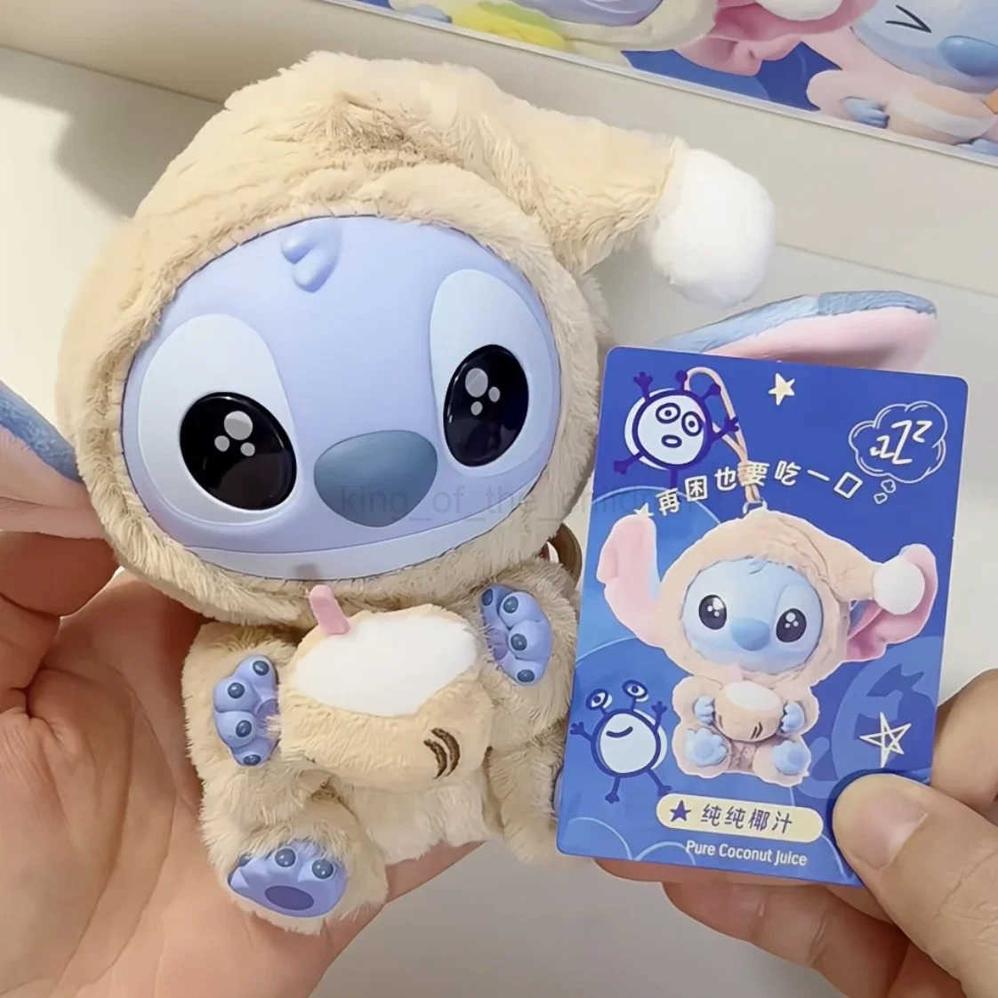 Disney Nwe Miniso Disney Stitch Eat Some Thing Before Sleep Series Vinyl Blind Box Bag Pendant Cute Doll Mystery Box Toy Adult Gift W20250418