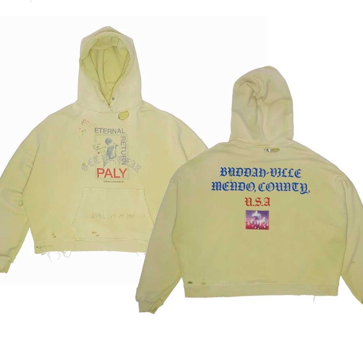 Washed PALY Hoodie Men Women High Quality Vintage Oversized Hooded Pullover X251118