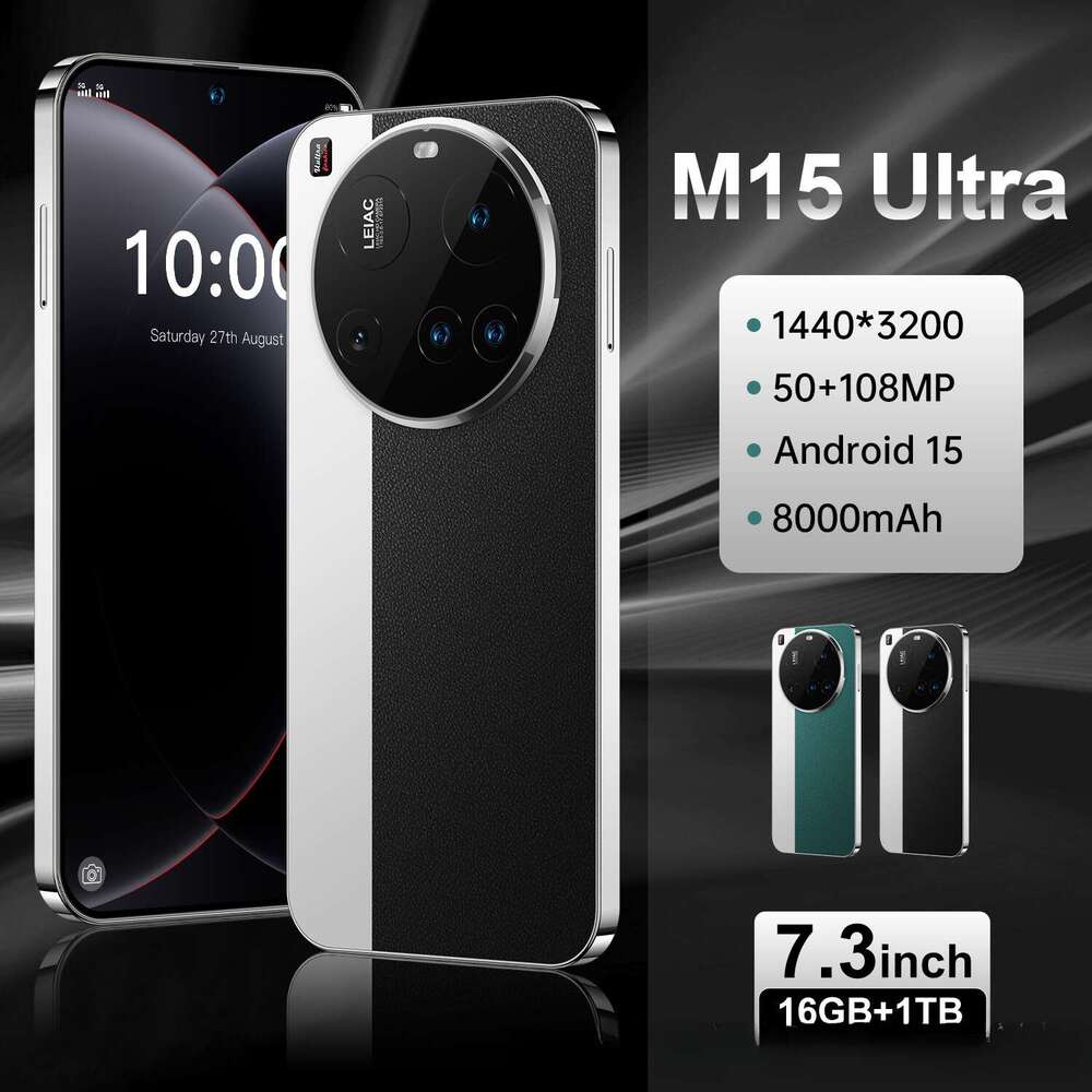 2025 new product M15 Ultra mobile phone is a 16+1T smart all-in-one device 5G Android Smartphone with High-Resolution Display & Dual SIM Capability