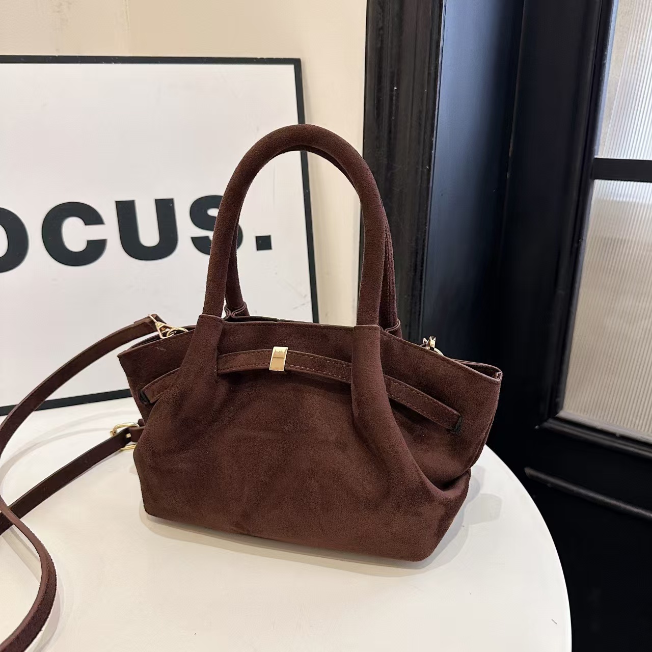 Women Suede Crossbody Bag Armpit Shoulder Bags Adjustable Strap Hobo Satchel Clutch Purse Handbag 241030