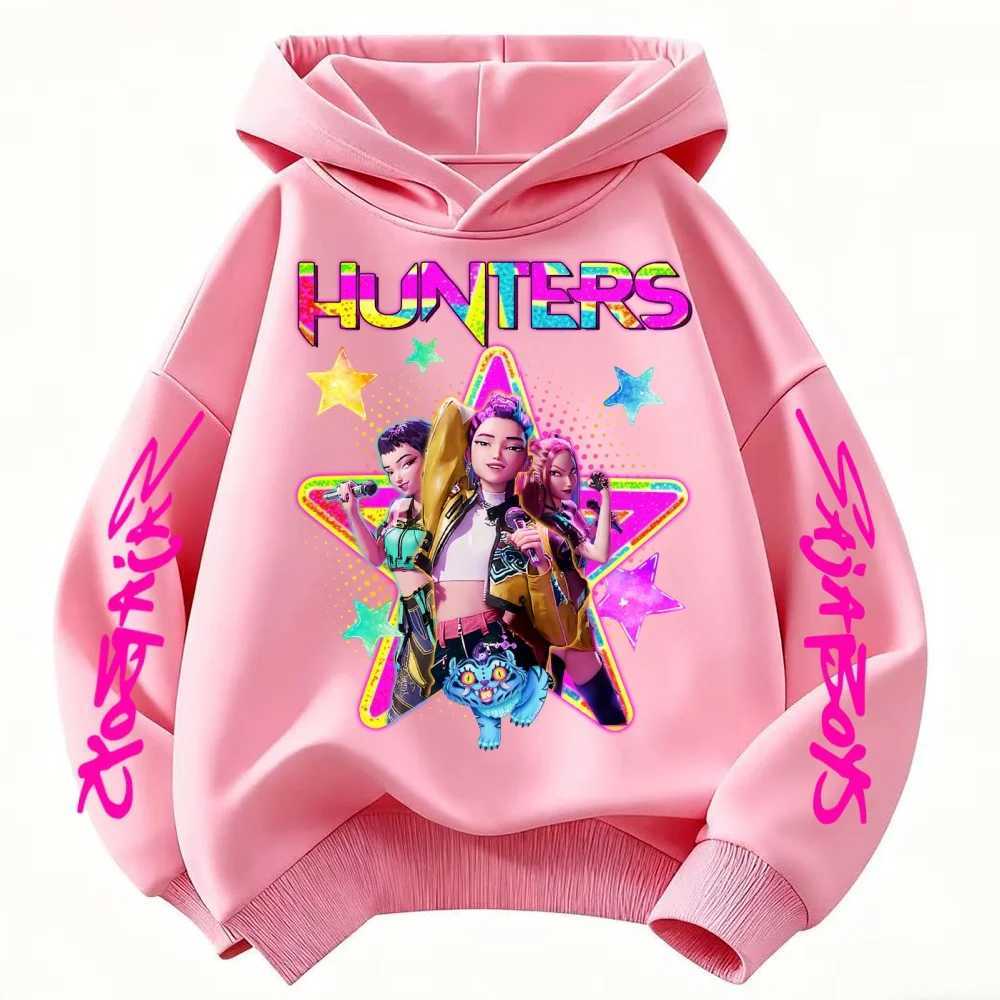 KPop Demon Hunters Huntrix Girls Sweatshirts Spring Fall Boys Children Hoodies Long Sleeves T-shirt Jacket Toddler Kids Clothes W251118