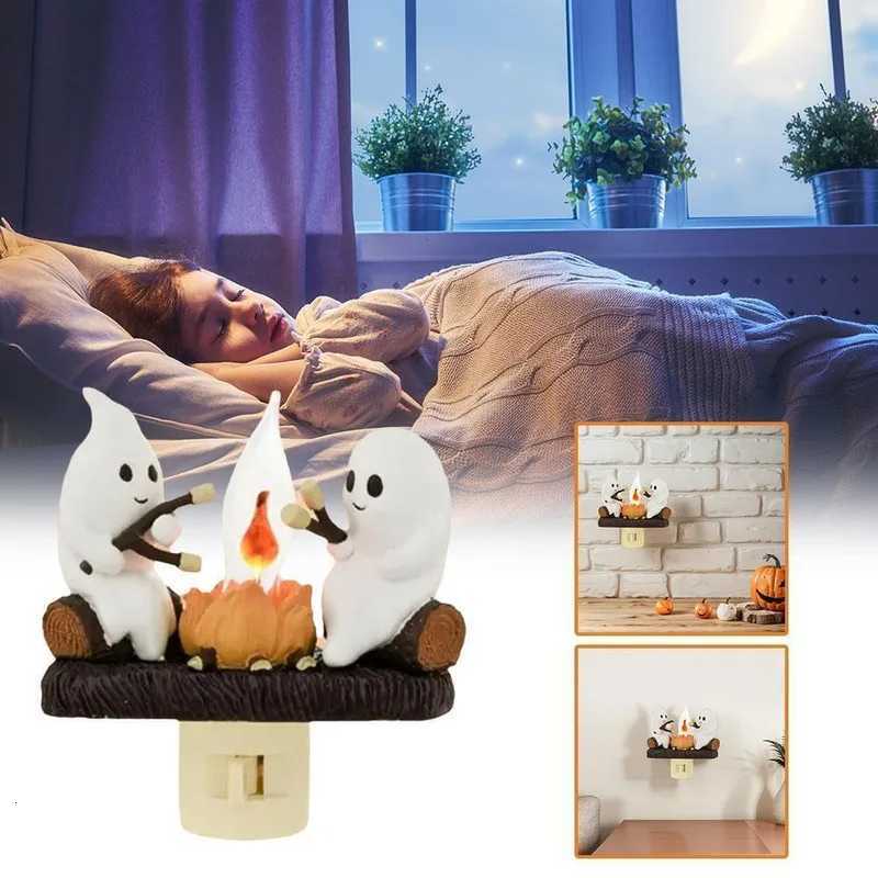 Halloween Ghost Campfire Fire Marshmallow Night Light Flickering Nightlight Gift M251118