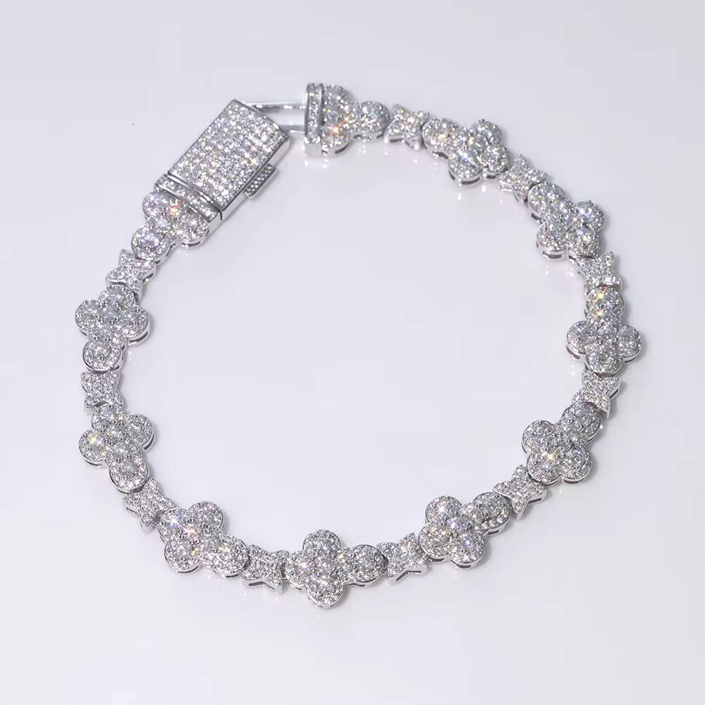 Laboratory cultivation Customizable 925 Sterling Silver Bracelet VVS Moissanite Gold Silver Cross Bracelet for Women Fine Chain Link Jewelry