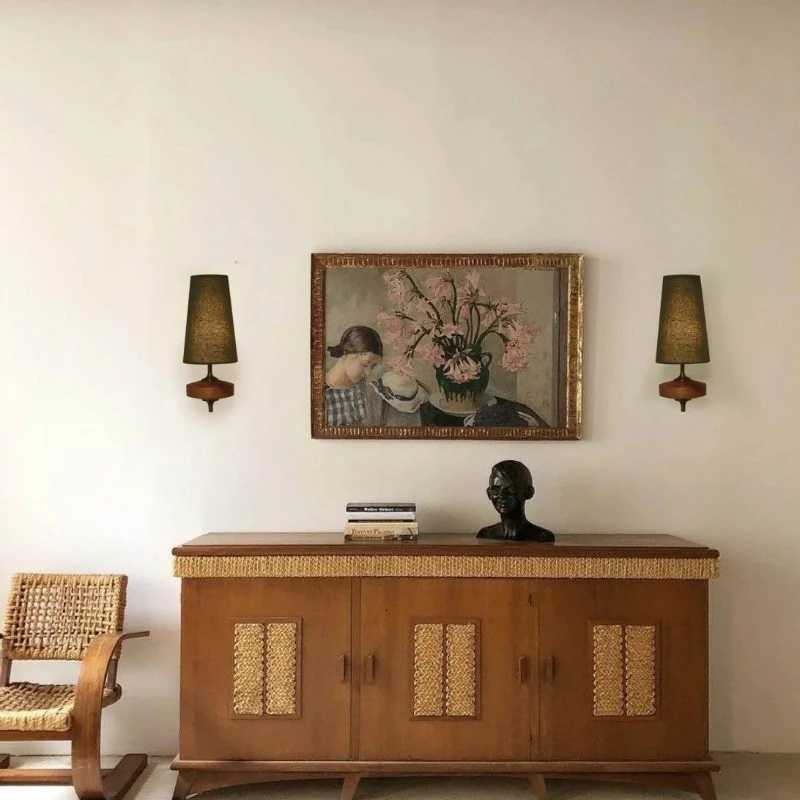 Fabric LED Wall light Vintage Wall Lamp Retro Luxury Bedside Lighting Bedroom Living Room Minimalist Decorative Lamp M251118