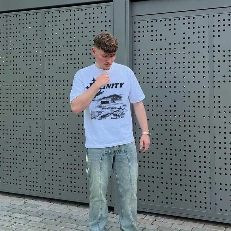 Men T-Shirt Cotton Vicinity Y2k Strtwear Graphic Korean Fashion Print Harajuku Vintage Tops Ts Oversized Aesthetic ClothesC250418