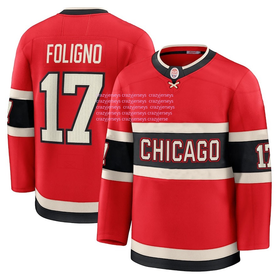 Best seller custom your name number personalize hockey jersey Chicago BEDARD 98 HALL 71 FOLIGNO 17 JOnes4