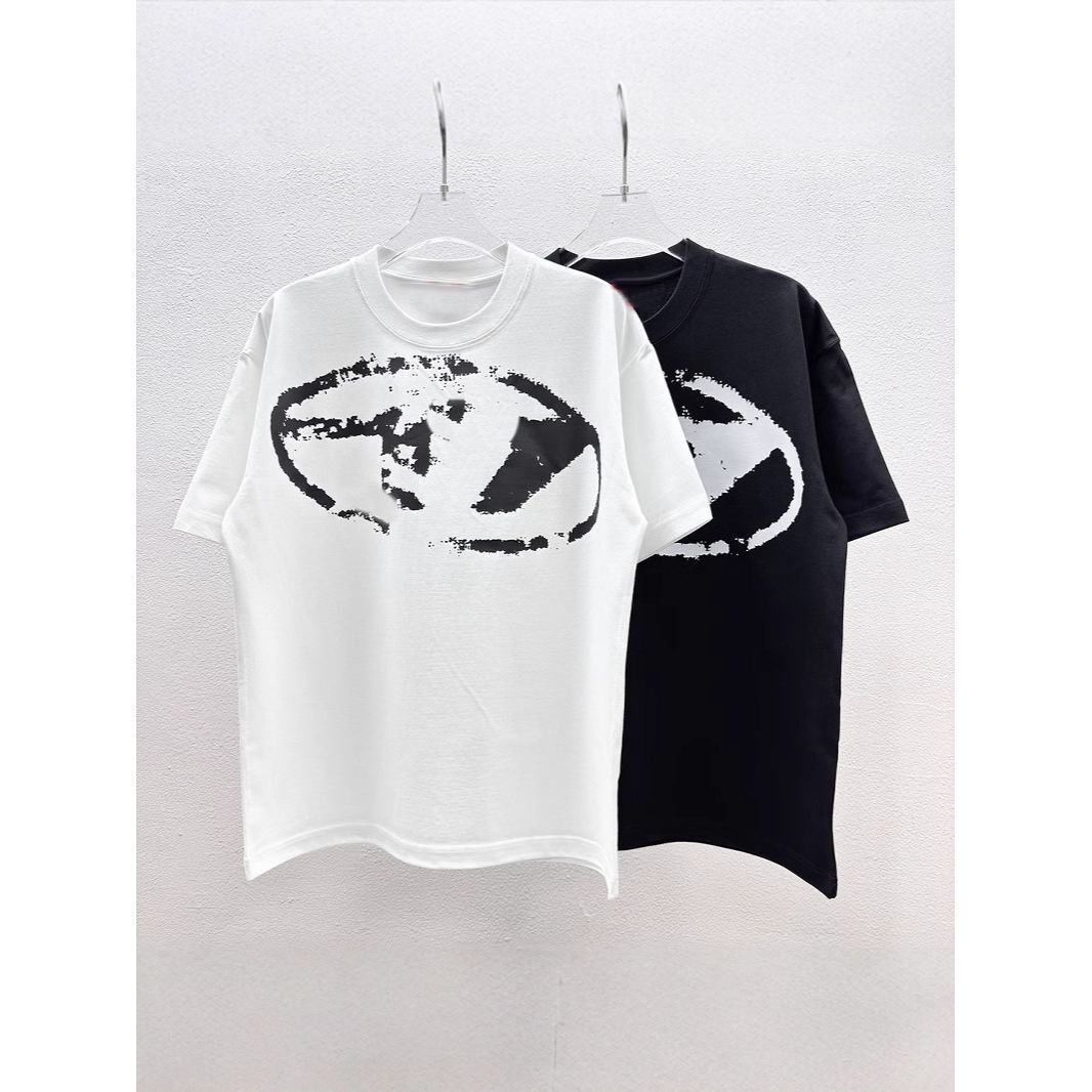 Designer Diselshirt 25 Summer Niche Trend Brand Diesseii Short Sleeve Unisex Loose T-shirt Oversize Couple Print Cotton Casual