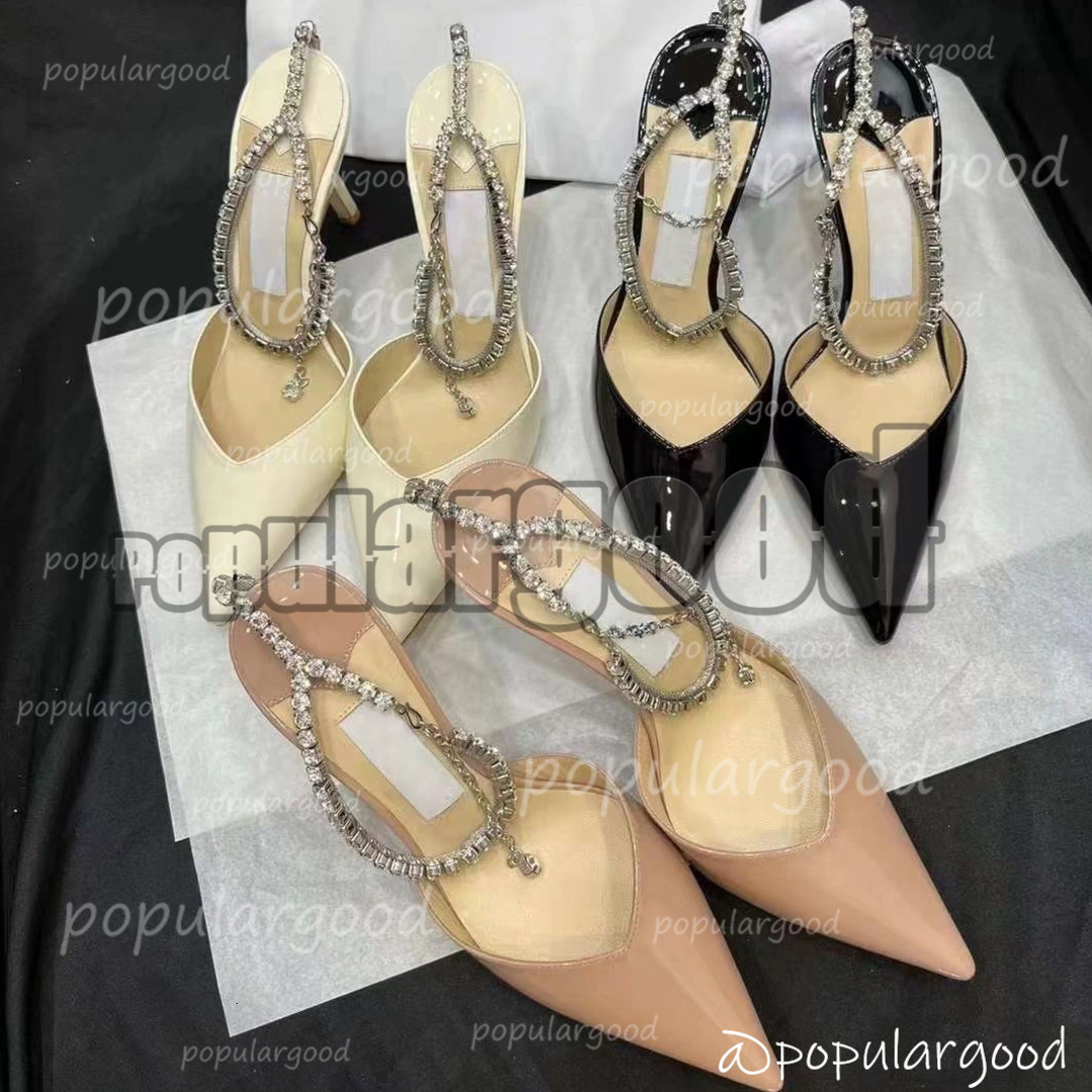 Evening Party Kitten Heels Dress Shoes luxury Lady Slingback Pointed Toe Ankle Strap London Pearl Holiday Party bing High Heels Platform Beige Pumps Sandals With Box
