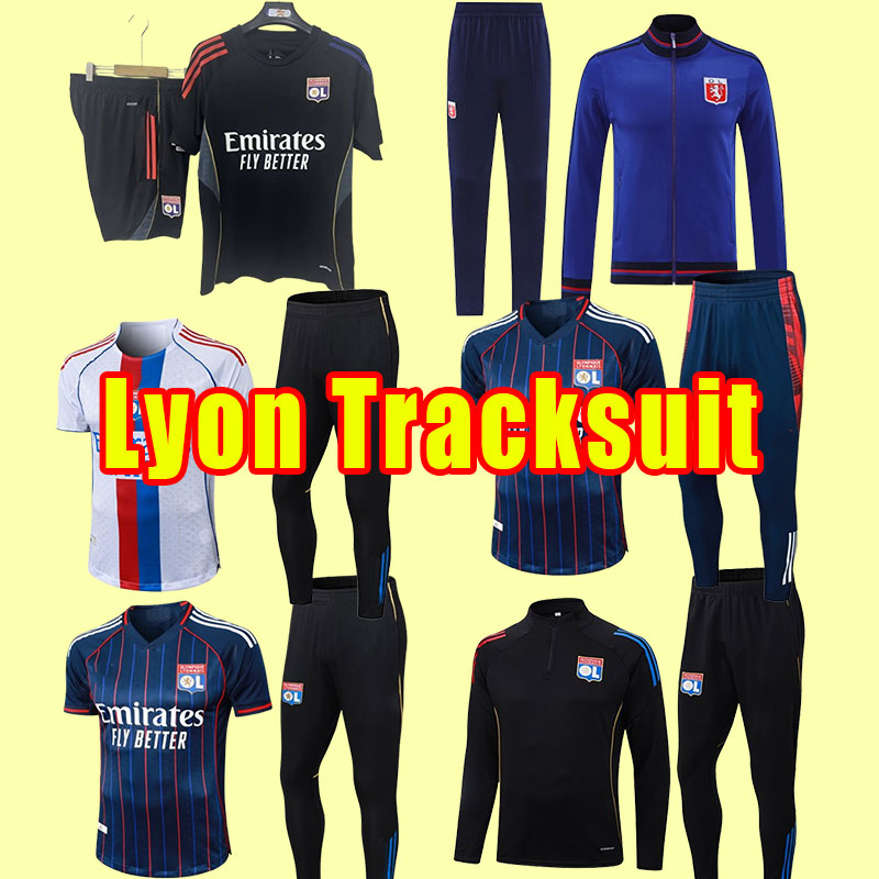 Long sleeve Soccer tracksuits 25 26 Maillot 2025 2026 OL digital football shirt TOKO EKAMBI BRUNO G CHERKI AOUAR HOME KADEWER Lyon MEN training set tracksuit polo pant