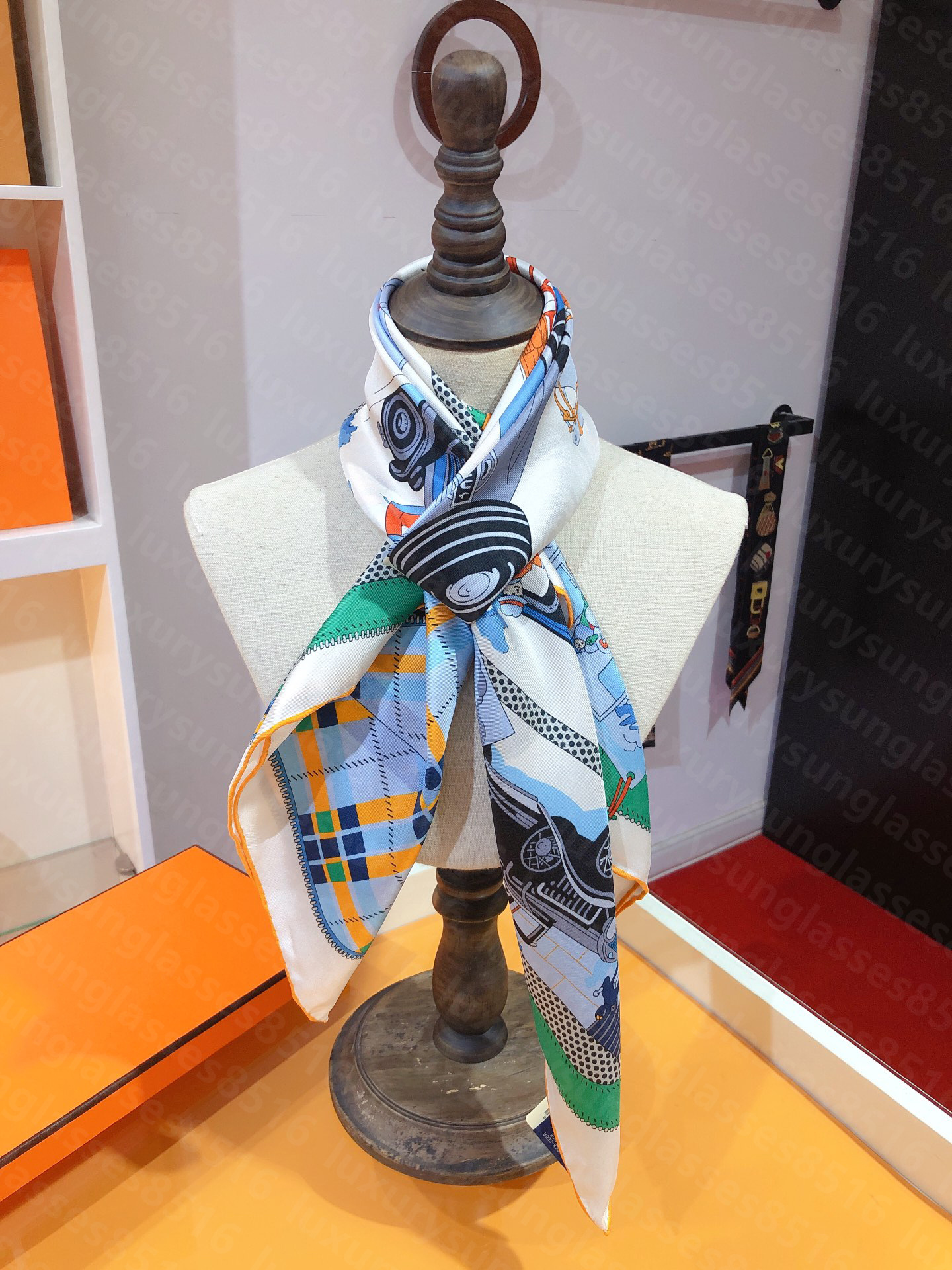 Designer Silk Scarv… - image