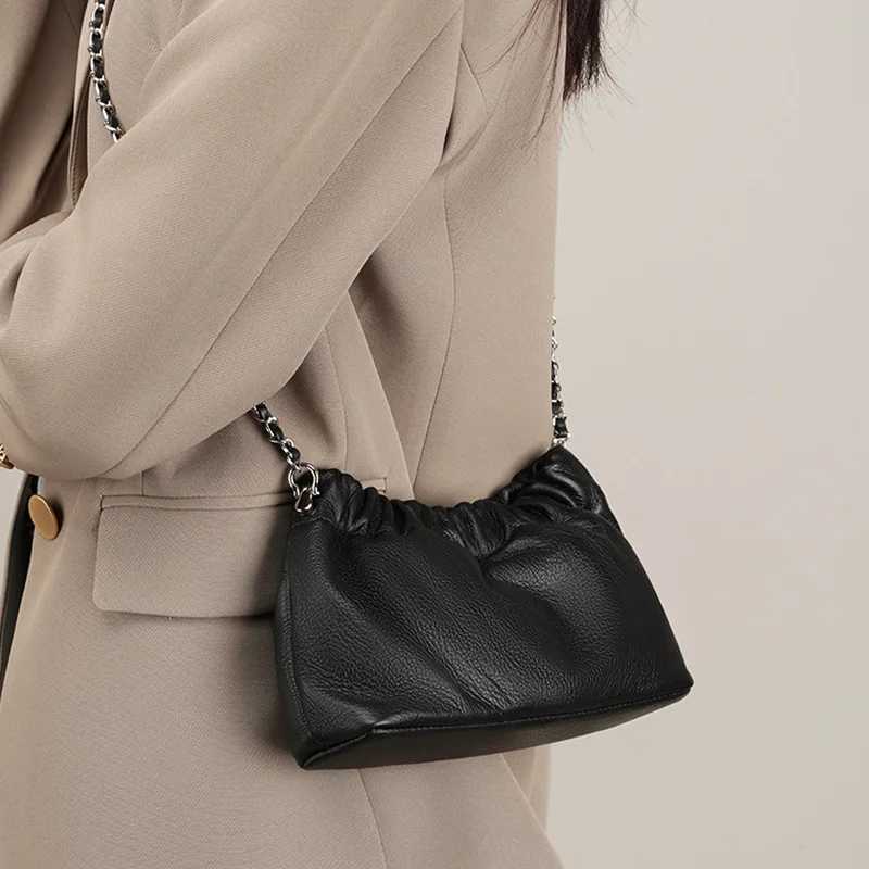 Genuine leather cloud bag Shoulder Bag Handbag Womens Crossbody Bags Cowhide Underarm Small chain Dumpling bag ladies koreaW251118