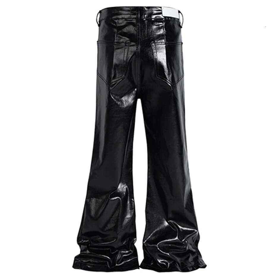 Men Fashion Flared Designer Denim Pants Black Loose Jeans Trousers for Male