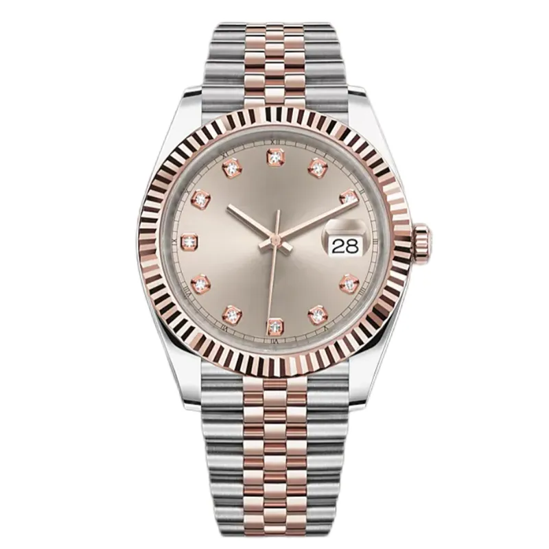 Mens Automatic Mechanical Watch Rose gold Big Magnifier 41mm Stainless steel Sapphire Men Watches Male Wristwatches waterproof Luminous