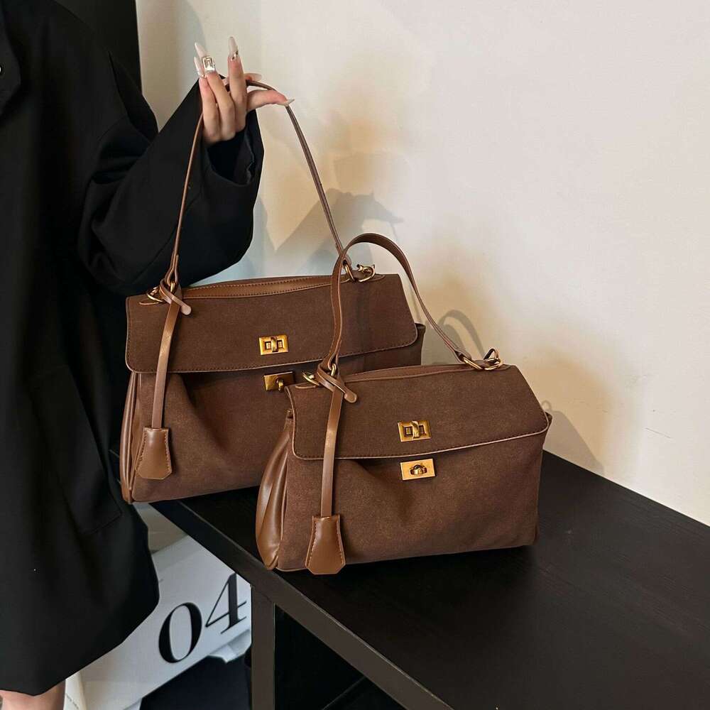2025 autumn trendy large capacity tote frosted commuting shoulder versatile crossbody women's bag