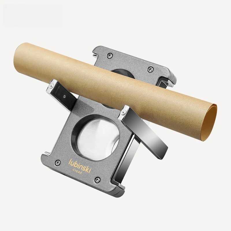 LUBINSKI Cigar V Cutter Metal Luxury Punch Double Use Cigar Knife Smoking Accessories Standing Cigar Holder With Gift Box CT-082C250415