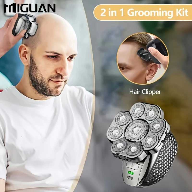 Electric Head Hair Shaver For Hair Cutting Ultimate Mens Cordless Rechargeable Wet/Dry Skull Bald Head Razor With RotaryT251118