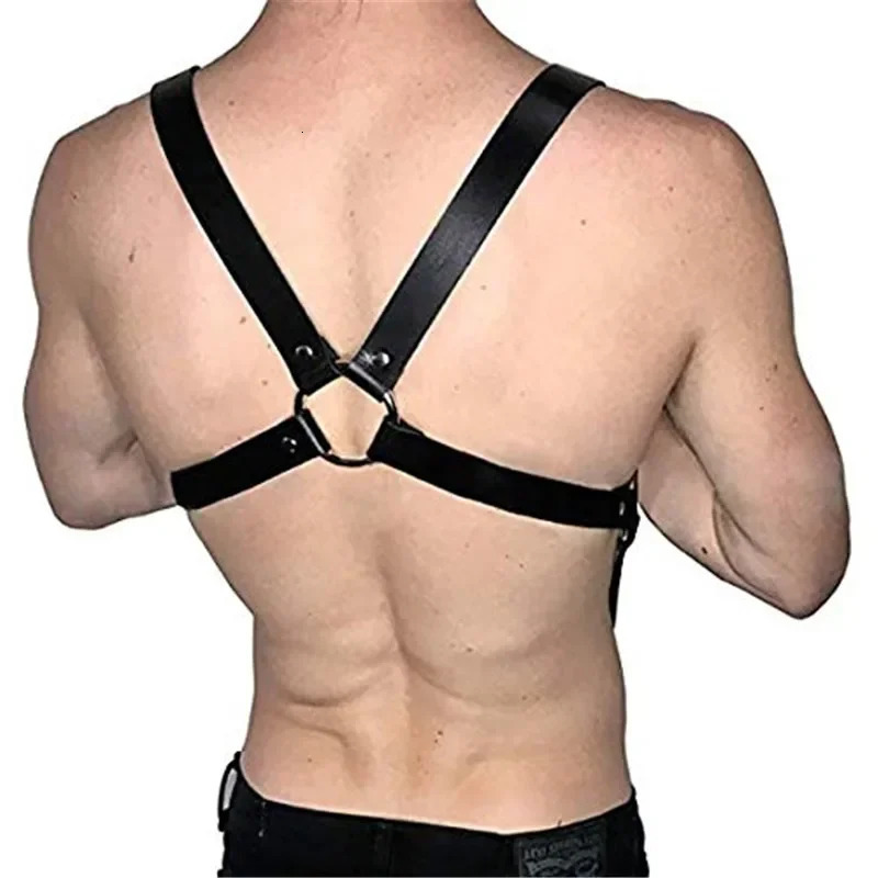 Sexy Men Leather Suspenders Belt Body Bondage Straps Fashion Adjustable Braces Suspender With Metal Clips Punk Harness Belts 250417