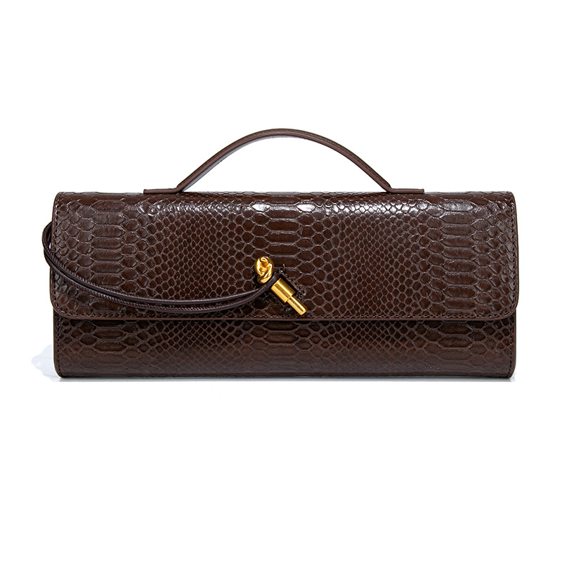 High-end new trend women's bag, fashionable wide style, ladies' handbag for evening events, small-sized, unique French loaf style shoulder s