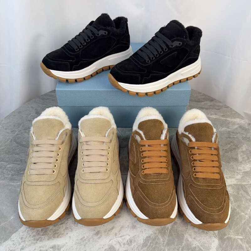 Suede Calfskin Lace-up flat cool warm Sneaker casual Mens Womens running sport trainer winter shoe luxury star sneakers designer shoe woman man outdoor sneaker