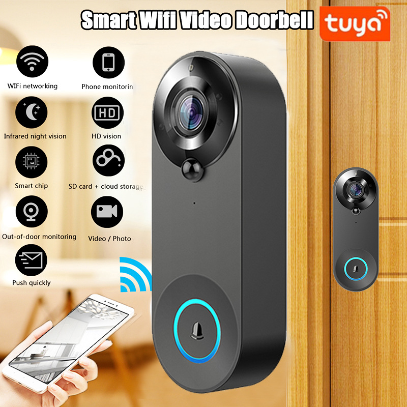 1080P Wireless Video Doorbell Camera WiFi Smart Door Bell Tuya Smart Home Security Motion Detect Night Vision Intercom Doorbells