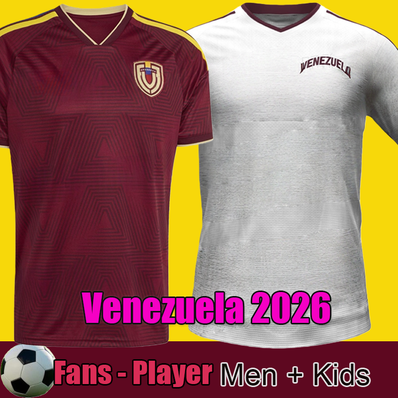 Venezuela 2026 soccer jersey Home away Kit football shirts sets red 26 men kids kit top
