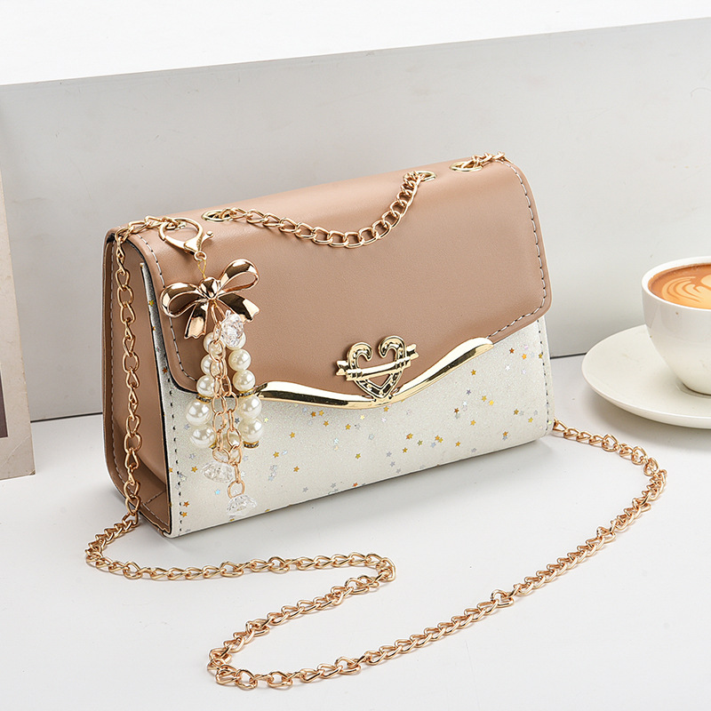 Elegant Korean Version Women's Chain Messenger with Sequins Stylish & Functional Shoulder Bag saddle bag designer