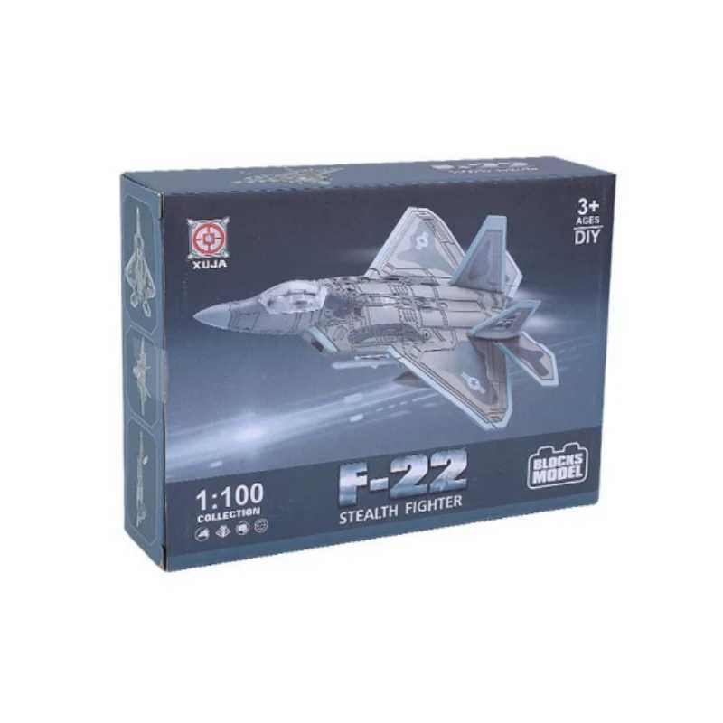 1/100 US F-22 Raptor Stealth Fighter Model Creative Military Series Building Blocks DIY Decor Assembled Toys For Boys Xmas Gifts C251118