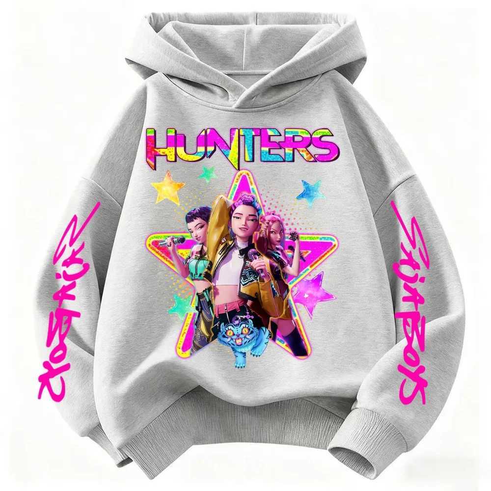 KPop Demon Hunters Huntrix Girls Sweatshirts Spring Fall Boys Children Hoodies Long Sleeves T-shirt Jacket Toddler Kids Clothes W251118