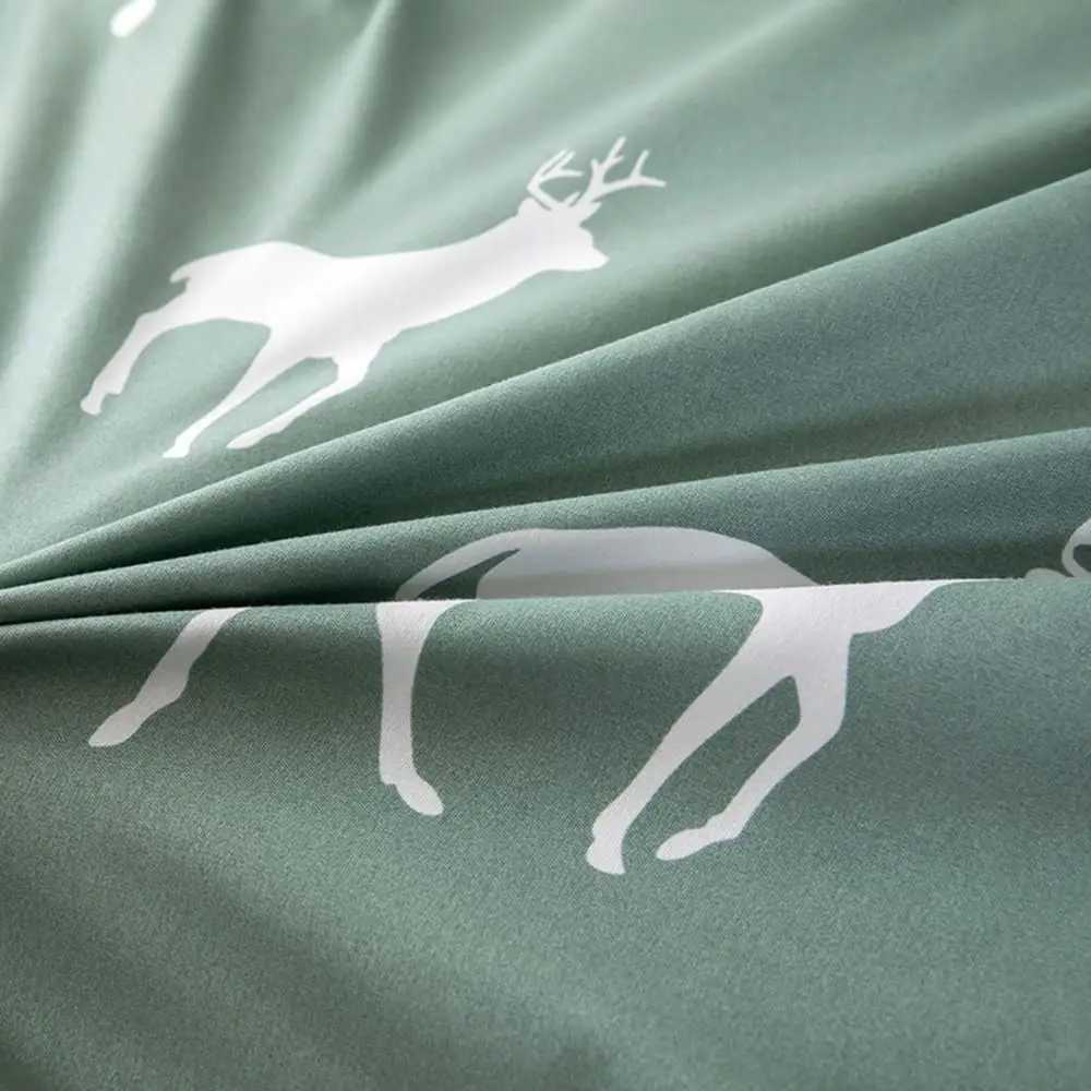 Christmas Green Duvet Cover Christmas Tree Snowflakes Bedding Set Happy New Year Quilt Cover Holiday Gifts Bedroom DecorationM251118