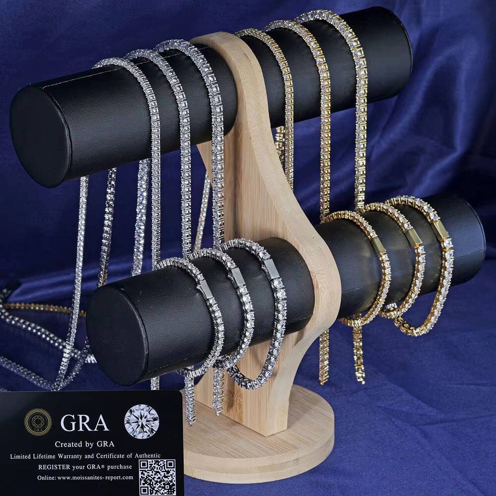 Laboratory cultivation of Moissanite Custom 3/4/5MM Tennis Bracelet GRA Certificate D Color VVS 925 Sterling Silver Tennis Chain Jewelry for Women