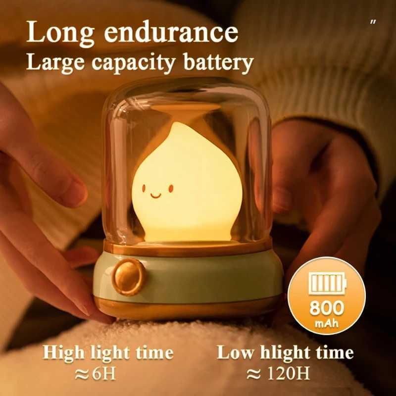 Kerosene LED Night Light Cute Flameless Candle Light with Two Modes USB Rechargeable Dimmable Camping Light For Bedroom Decor M251118