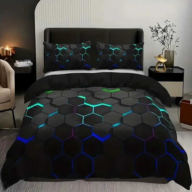 Colorful Geometry Bedding Set - Duvet Cover With case For Single Double Bed Kids Adults Queen King Size Options AvailableM251118