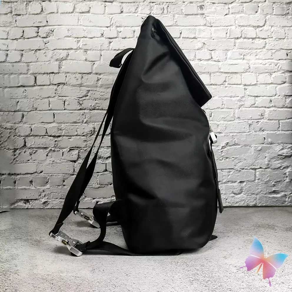Black 1017 ALYX 9SM Backpacks Large Capacity Drawstring Nylon Function Tactical Metal Socket Letter Flip Bucket BagsW251118