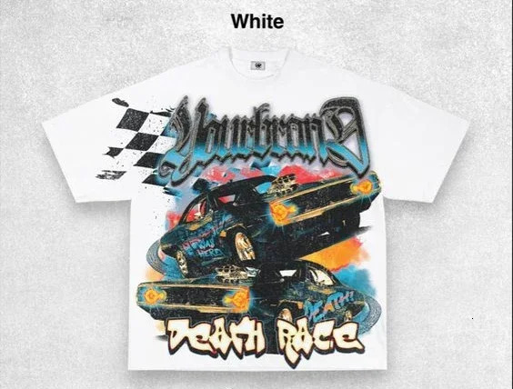 Harajuku loose Gothic hiphop rock original funny devil print mens Tshirt highquality summer cotton campus style couple top 250408Z