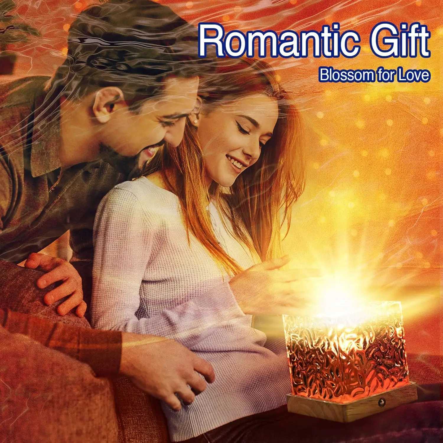 Rotating Water Ripple Table Lamp USB Aurora Night Light Remote Control 16 Colors Change Ocean Wave Cube Desk Light Bedroom Decor M251118