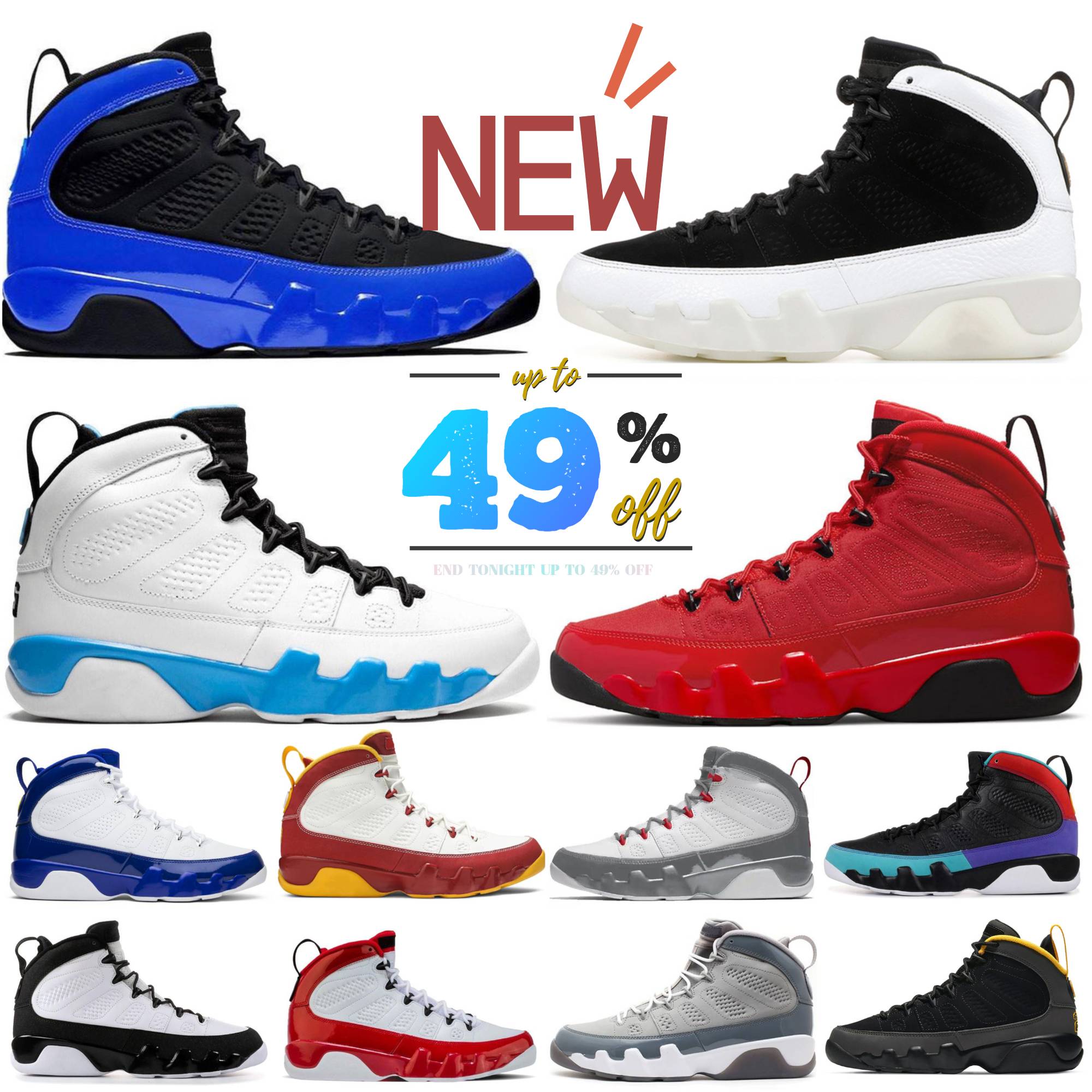 Designer Jump mans 9 IX 9S Mens Women Basketball Shoes Bred University Gold Blue Gym Chile Red Cool Particle Grey Racer Blue Statue Anthracite Sport Sneakers Trainers