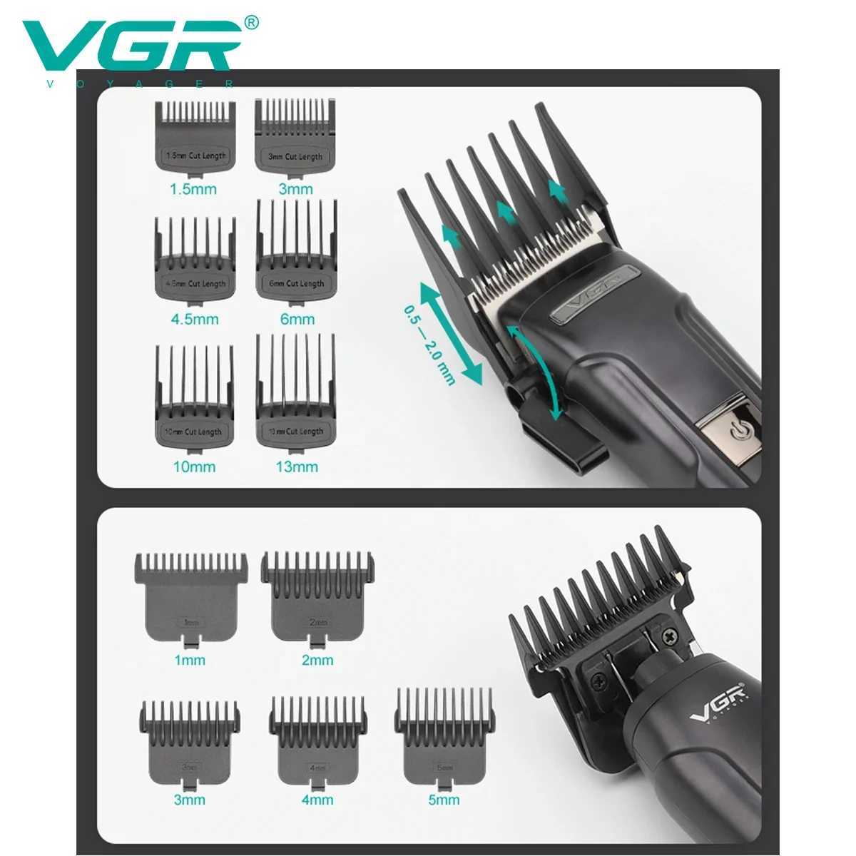 VGR Barber Professional Barber Electric Shaver Portable Facial Shaver Cordless Barber Trimming Set V-694W250422