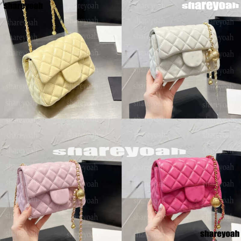 Luxury Designer Classic Mini Flap Gold Crush Ball Quilted Bags Lambskin Crossbody Purse Adjustable Shoulder Strap Large Capacity Fashion Trend Handbags 20cm 2025