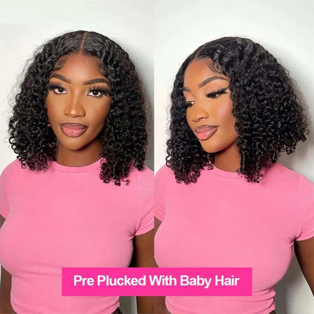CEXXY Short Bob 13X6 HD Frontal Jerry Curly Hair Water Wave 13X4 Lace Remy Human Wig For Women On Sale