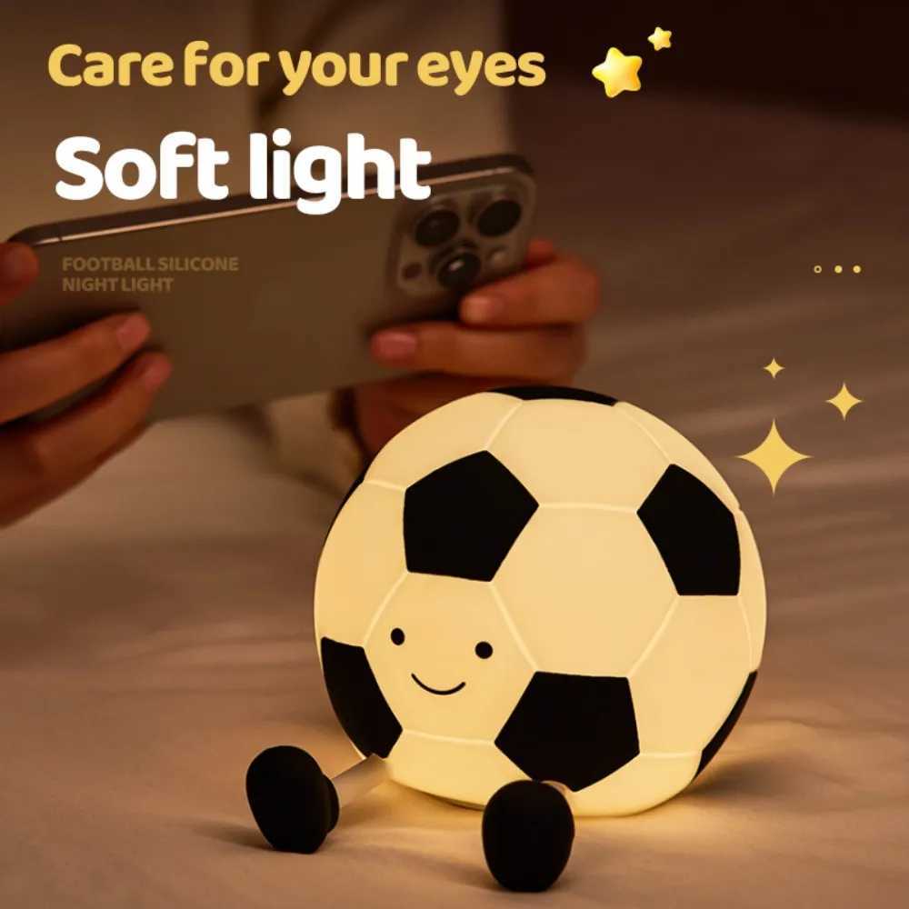 Novelty Football Silicone Night Light Rechargeable Sleeping Night Lamp with 3 Level Dimmable Nursery Bedside Lamp For Room Decor M251118