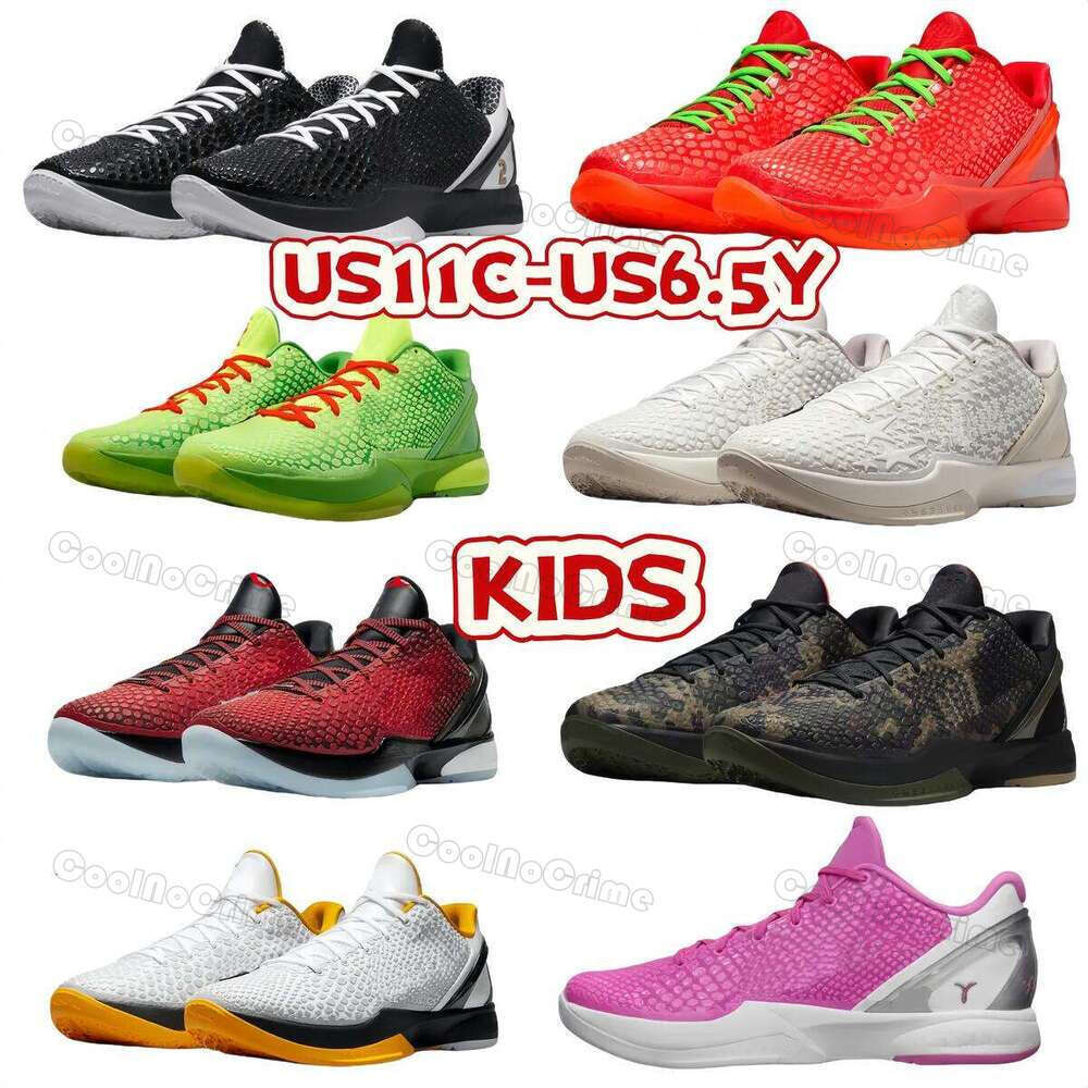Grade boys girls Black Mamba 6 basketball shoes Reverse Grinch AllStar2.0 Think Pink Kids sneakers trainers casual Shoes US11C-US6.5Y