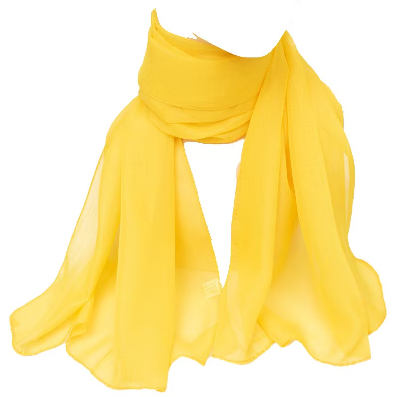 K438 Solid color chiffon silk scarf for women for dance party uniform decoration scarf flowing long scarf thin sunscreen neck collar