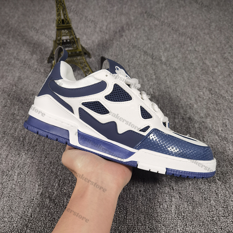 Luxurys mens casual shoes Men designer sneakers Skate Sneaker Marine White black Grey Green red pink low platform womens trainers navy purple snake sk