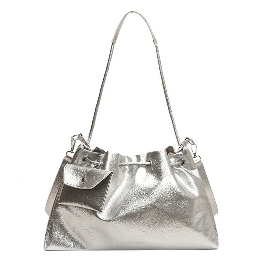 Drawstring Bucket Bag Pu Leather Top-handle Shoulder Bags with 2 Shoulder Straps Underarm Handbag for Women GirlsW251118