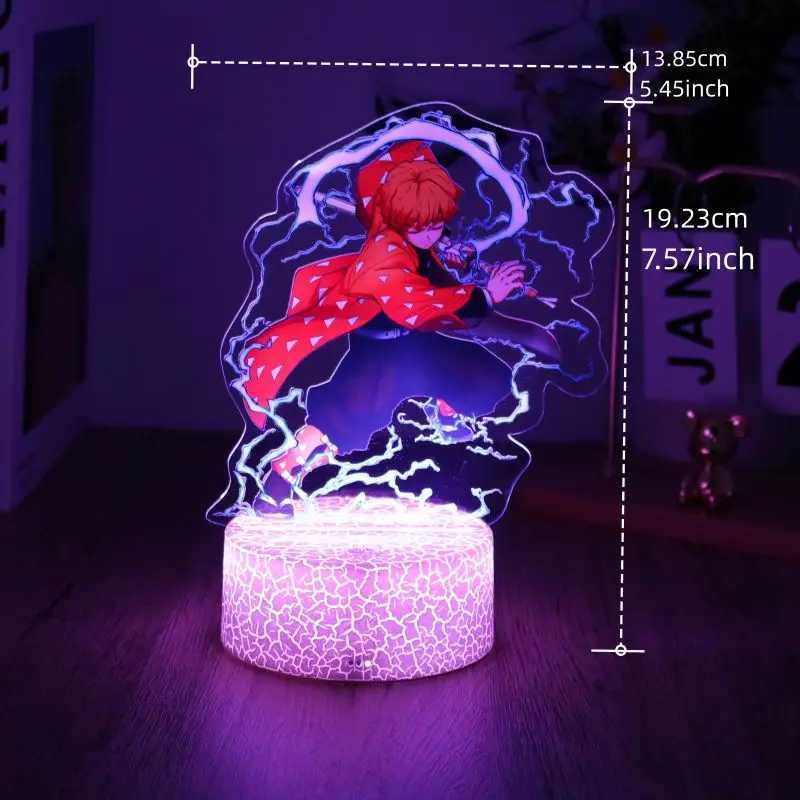 Anime Figures 3D Lamp Tanjirou Nezuko Zenitsu Led Night Light Remote Control Smart Touch Lamp Room Decor Birthday Christmas Gift M251118